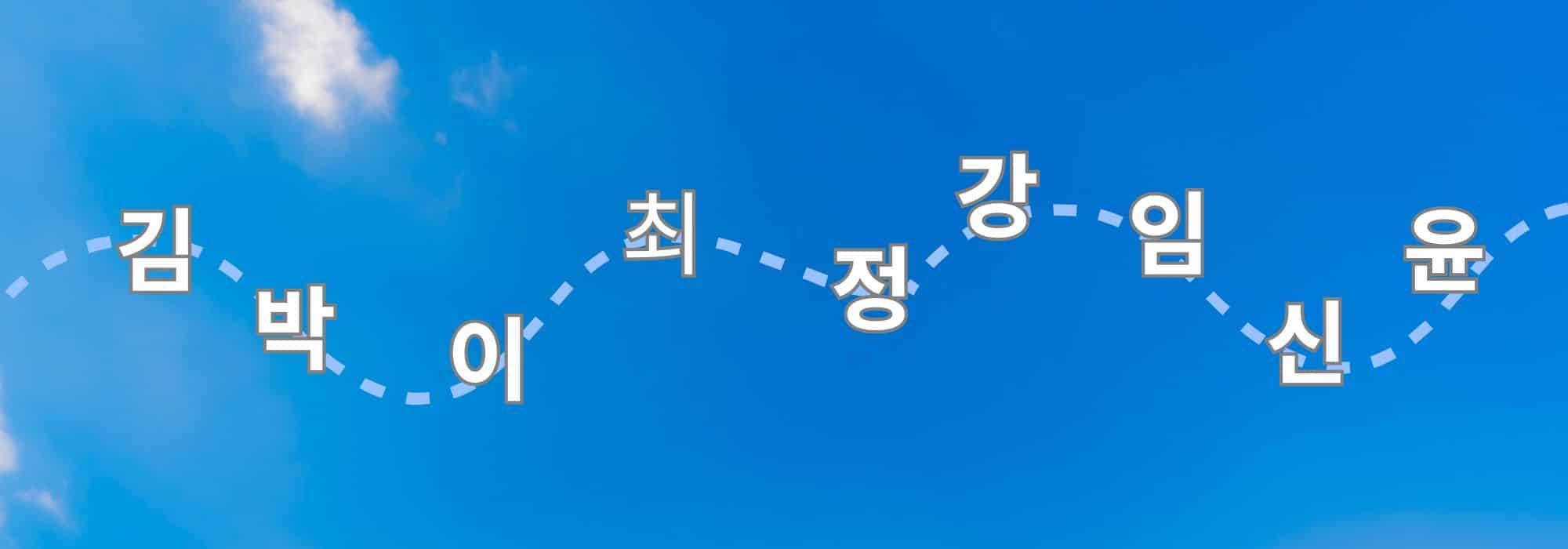 sobrenomes coreanos